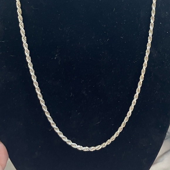 Silver 24” Solid Rope Chain 925 4mm thick Italy - Picture 5 of 15